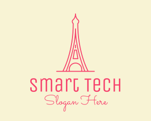 Pink Eiffel Tower  logo design