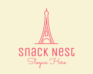 Pink Eiffel Tower  logo design