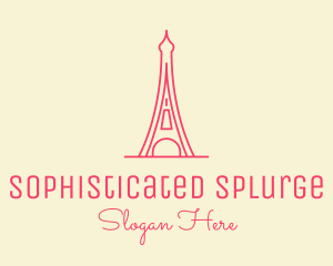 Pink Eiffel Tower  logo design