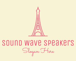 Pink Eiffel Tower  logo design