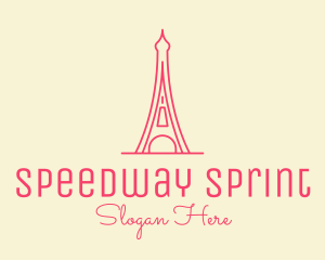 Pink Eiffel Tower  logo design