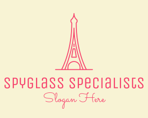 Pink Eiffel Tower  logo design