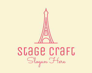 Pink Eiffel Tower  logo design