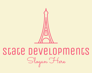 Pink Eiffel Tower  logo design