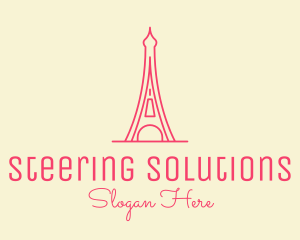 Pink Eiffel Tower  logo design