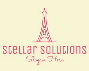 Pink Eiffel Tower  logo design