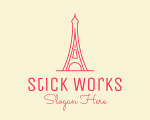 Pink Eiffel Tower  logo design