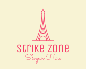 Pink Eiffel Tower  logo design