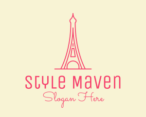 Pink Eiffel Tower  logo design