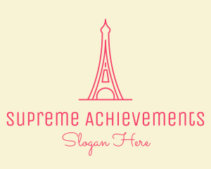 Pink Eiffel Tower  logo design