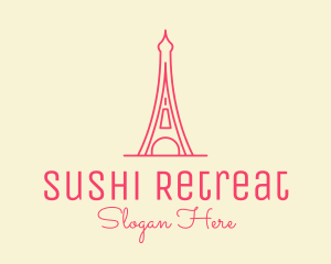 Pink Eiffel Tower  logo design