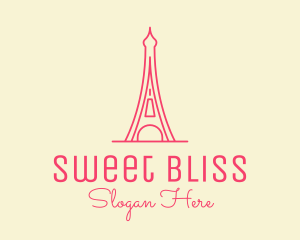 Pink Eiffel Tower  logo design