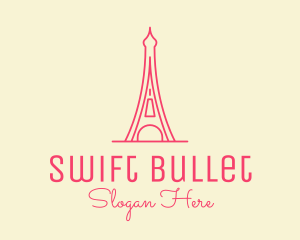 Pink Eiffel Tower  logo design