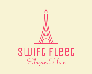 Pink Eiffel Tower  logo design