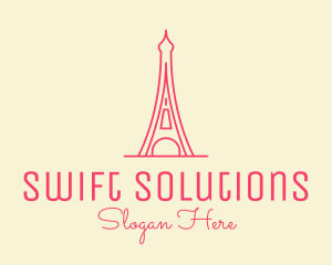 Pink Eiffel Tower  logo design