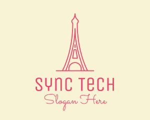 Pink Eiffel Tower  logo design