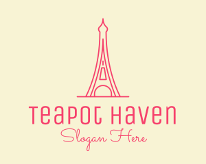 Pink Eiffel Tower  logo design