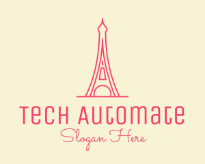 Pink Eiffel Tower  logo design