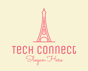 Pink Eiffel Tower  logo design