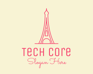 Pink Eiffel Tower  logo design