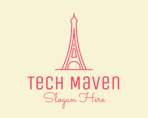 Pink Eiffel Tower  logo design