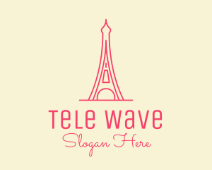 Pink Eiffel Tower  logo design