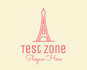 Pink Eiffel Tower  logo design