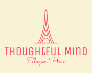 Pink Eiffel Tower  logo design