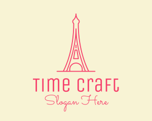 Pink Eiffel Tower  logo design