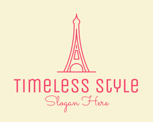 Pink Eiffel Tower  logo design