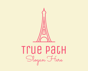 Pink Eiffel Tower  logo design