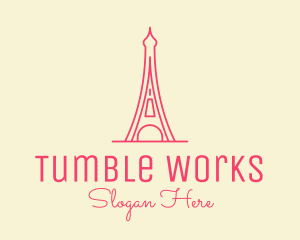 Pink Eiffel Tower  logo design