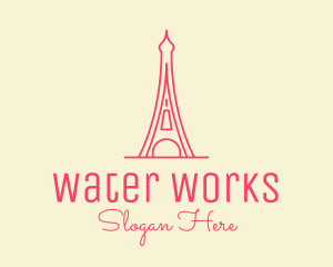 Pink Eiffel Tower  logo design