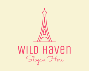 Pink Eiffel Tower  logo design