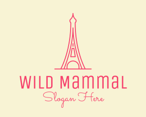 Pink Eiffel Tower  logo design