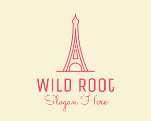 Pink Eiffel Tower  logo design