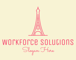 Pink Eiffel Tower  logo design