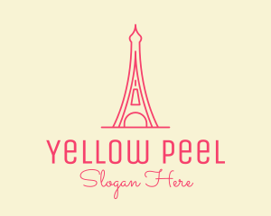 Pink Eiffel Tower  logo design