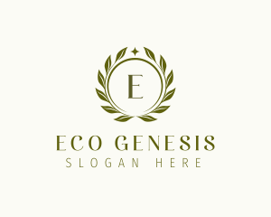 Eco Floral Wreath logo design