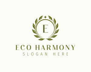 Eco Floral Wreath logo design