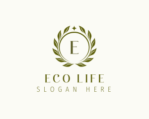 Eco Floral Wreath logo design