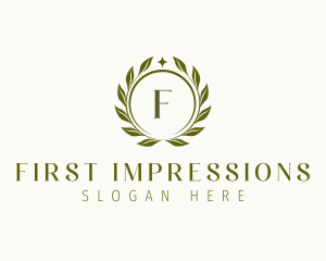 Eco Floral Wreath logo design