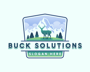 Wildlife Mountain Deer logo design