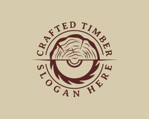 Circular Saw Log Woodcutter logo design