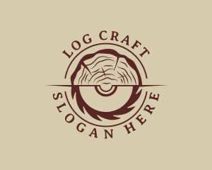 Circular Saw Log Woodcutter logo design