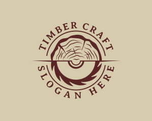 Circular Saw Log Woodcutter logo design