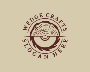 Circular Saw Log Woodcutter logo design