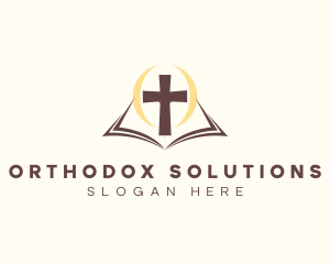 Religious Bible Cross logo design