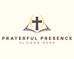 Religious Bible Cross logo design