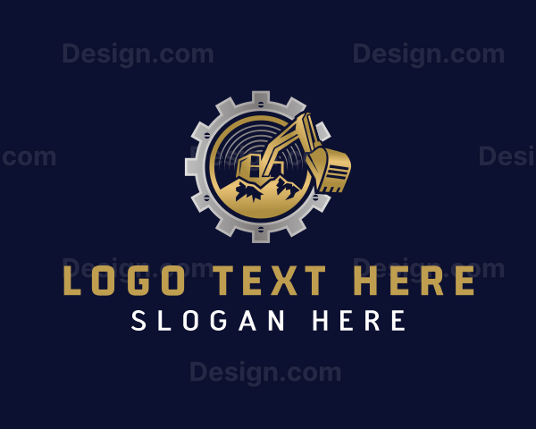 Miner Excavator Digger Logo